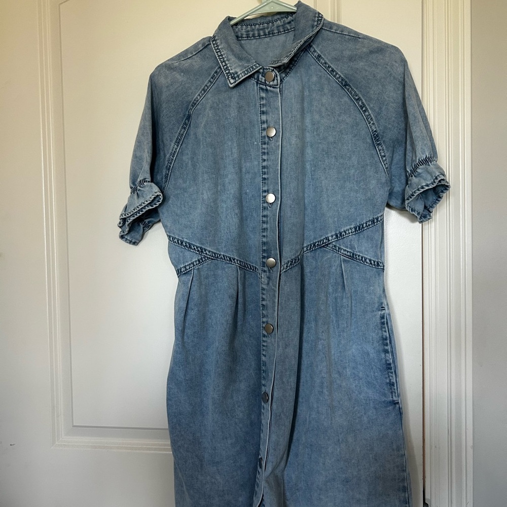 Denim Button-Up Dress